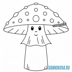 Раскраска грибочек с глазками