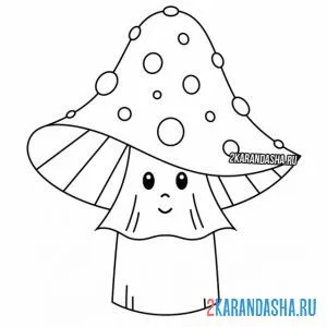 Раскраска гриб с глазками мухомор вредный