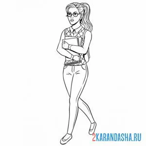 Раскраска старшеклассница
