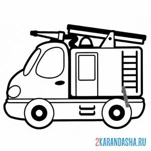 Раскраска пожарная машинка