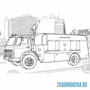 Раскраска пожарная машина сша