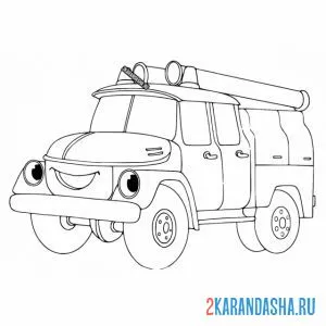 Раскраска пожарная машина ссср