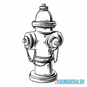 Раскраска пожарный гидрант на улице
