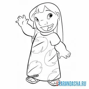 Раскраска лило машет