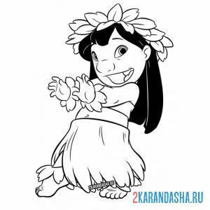 Раскраска лило танцует