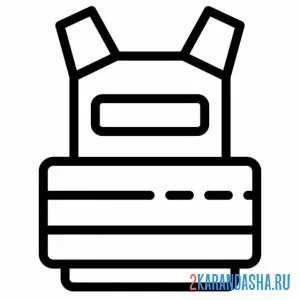 Раскраска полицейский бронежелет