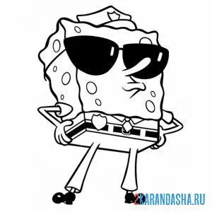 Раскраска губка боб полицейский