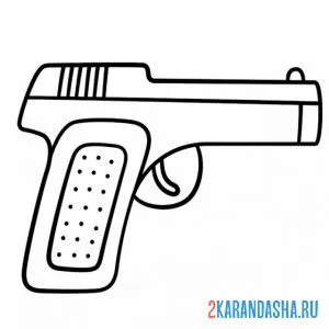Раскраска полицейский пистолет
