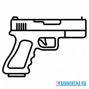 Раскраска полицейский настоящий пистолет