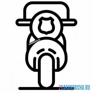 Раскраска полицейский мотоцикл