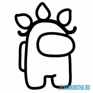Раскраска амонг ас член экипажа с лампочками на голове