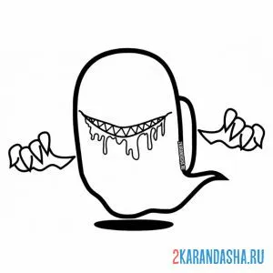 Раскраска амонг ас призрак злодей