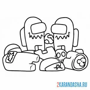 Раскраска хорошая работа убийца амонг ас