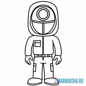 Раскраска мультяшный охранник круг