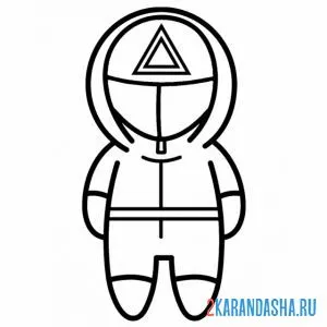 Раскраска охранник из игры в кальмара треугольник