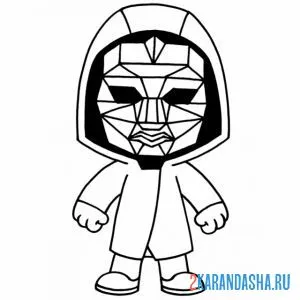 Раскраска ведущий игры в кальмара