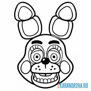 Раскраска бонни заяц голова