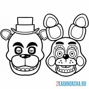 Раскраска бонни и фредди