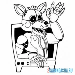 Раскраска фокси в телевизоре