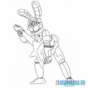 Раскраска бонни с гитарой