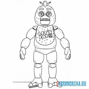 Раскраска персонаж аниматроник чика