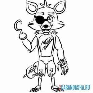 Раскраска фокси без глаза аниматроник