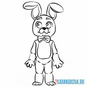 Раскраска бонни аниматроник герой персонаж