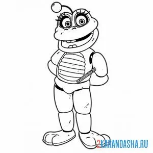 Раскраска счастливая лягушка аниматроник