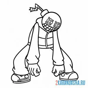 Раскраска friday night funkin босс бомба