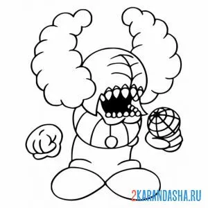 Раскраска клоун friday night funkin