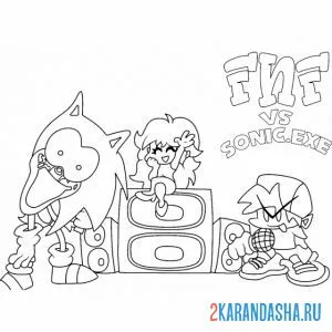 Раскраска friday night funkin кто победит