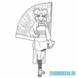 Раскраска темари с веером идет