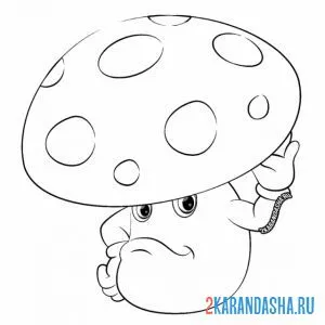 Раскраска гриб живой
