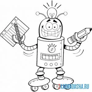 Раскраска робот в офис