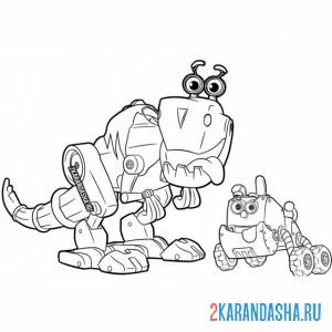 Раскраска робот-динозавр