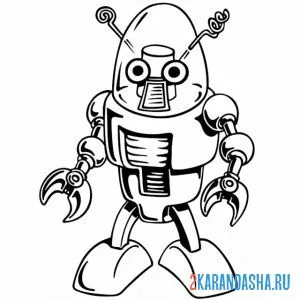 Раскраска робот с антеннками