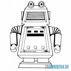 Раскраска робот-магнитофон