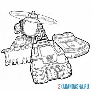 Раскраска автоботы-трансформеры транспорт