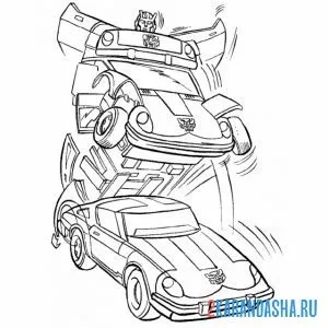 Раскраска трансформация автобота