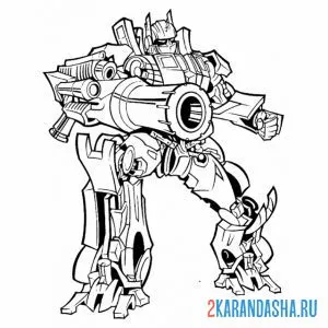 Раскраска трансформер с большой пушкой