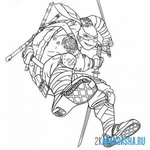 Раскраска леонардо черепашки-ниндзя