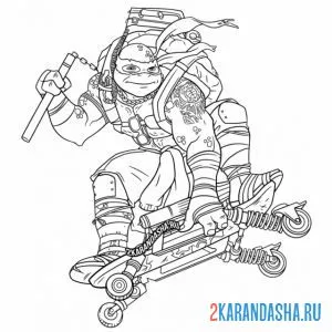 Раскраска микеланджело черепашки-ниндзя
