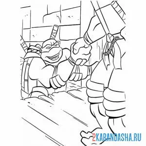 Раскраска рука помощи черепашки-ниндзя