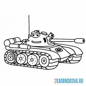 Раскраска танк гусеничный