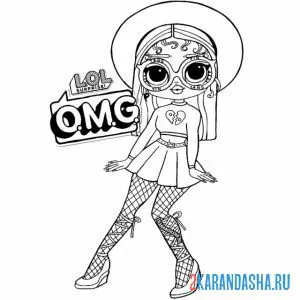 Раскраска лол омг в шляпе и очках