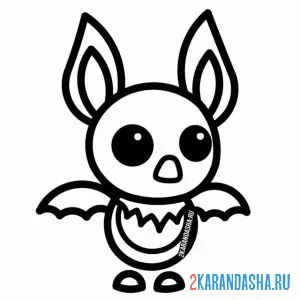 Раскраска летучая мышка