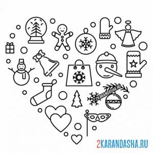 Раскраска набор снежный снеговик