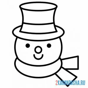 Раскраска голова снеговика