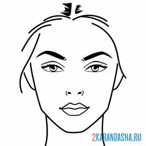 Раскраска голова модели макияж