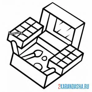 Раскраска сундучок косметики тени